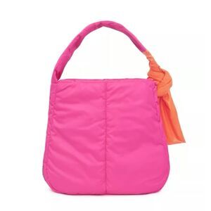 Caraa Sport Fractus Orange Pink Quilted Shoulder Bag Purse